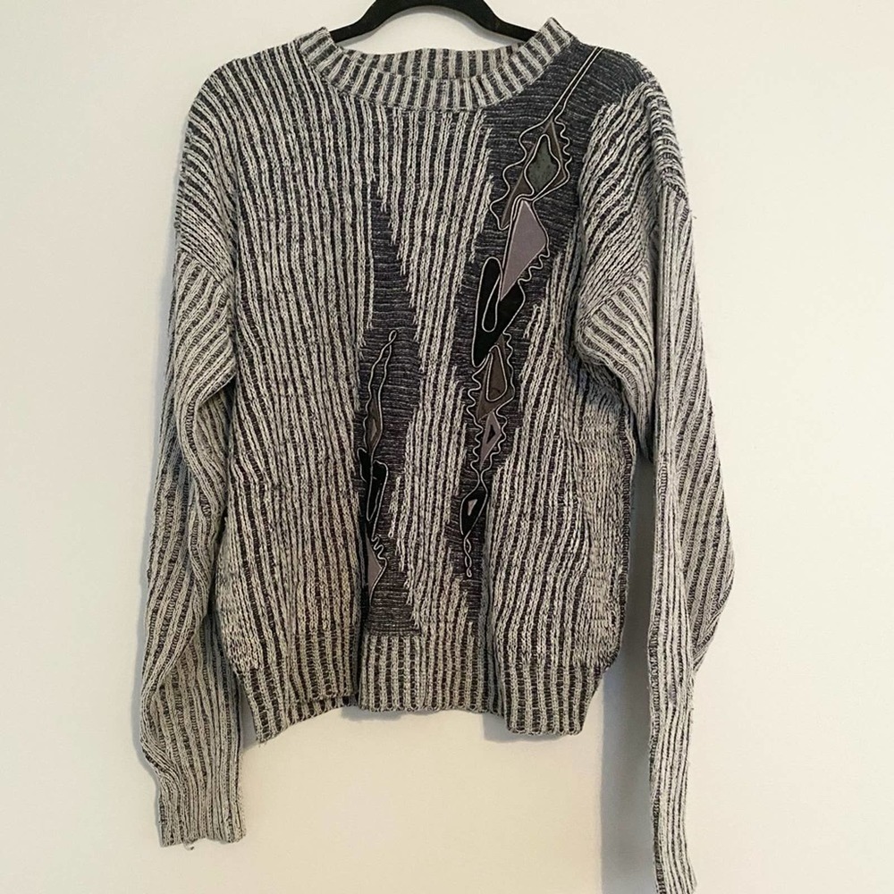 Vintage Embroidered Cable Knit Sweater - #107